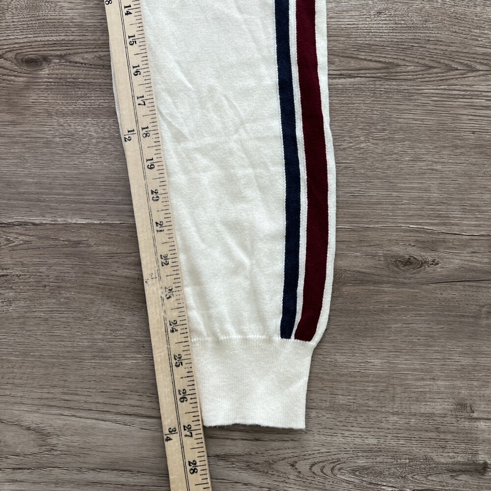 Faherty Sconset Jogger‎ Womens Small Ivory Stripe Cashmere Blend NWT - Picture 6 of 16